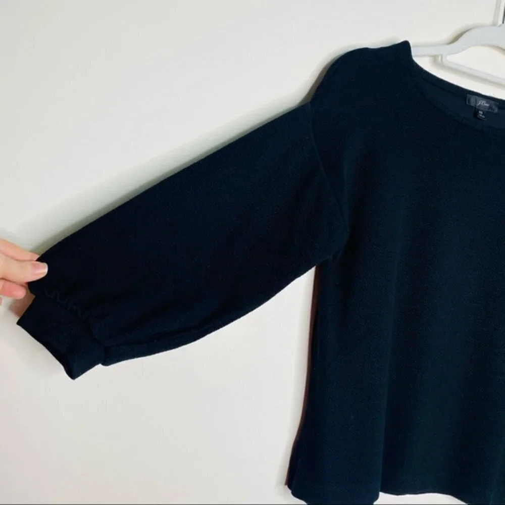J. Crew Textured Double Knit Balloon Sleeve Boxy Blouse XS